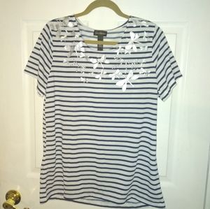 Stripe Short sleeve blouse